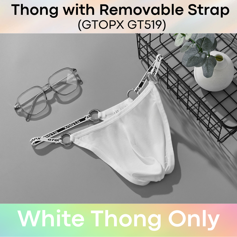 Men's Thong: Viscose Fibre Thong and Removable Suspender Set (GT518/GT519)