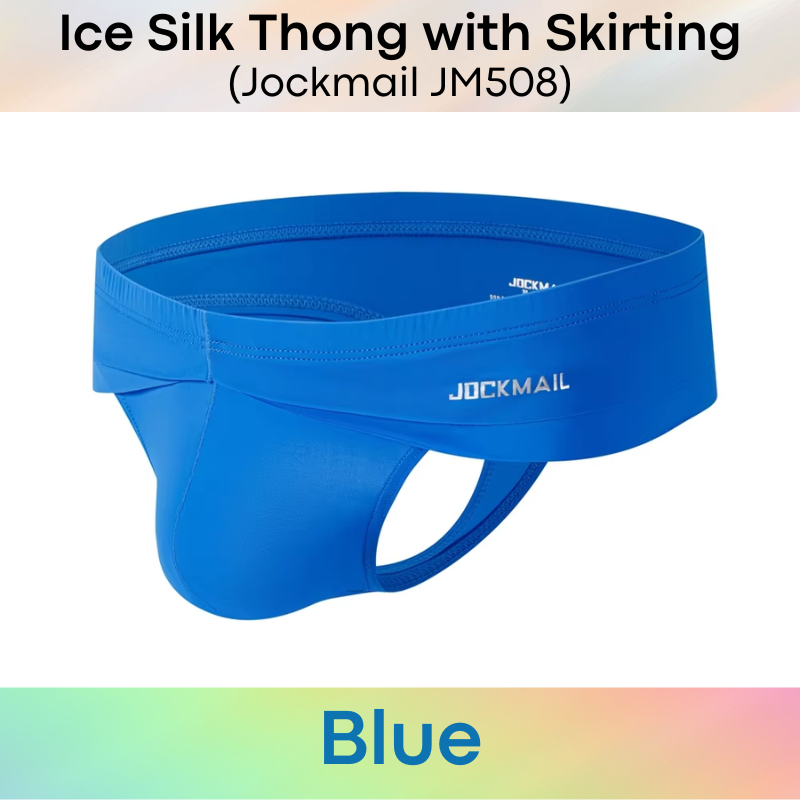Men's Thong: Polyester Ice Silk Thong with Skirting Underwear (JM508)