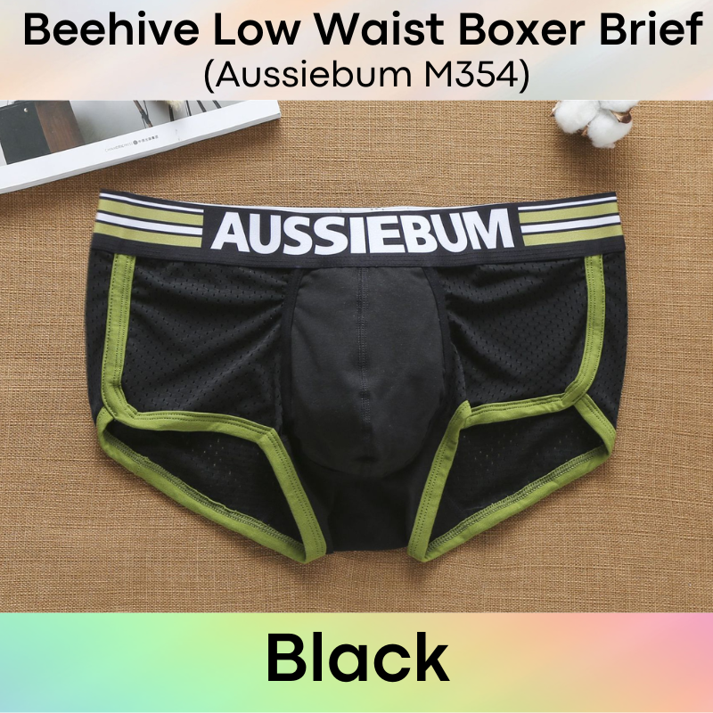 Men's Boxer: Nylon Boxer Brief Underwear with Double Layer Cotton Pouch (M354)