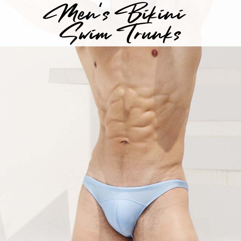 Men's Swimwear : Bikini Swim Trunks with Drawstring (Desmiit S204)