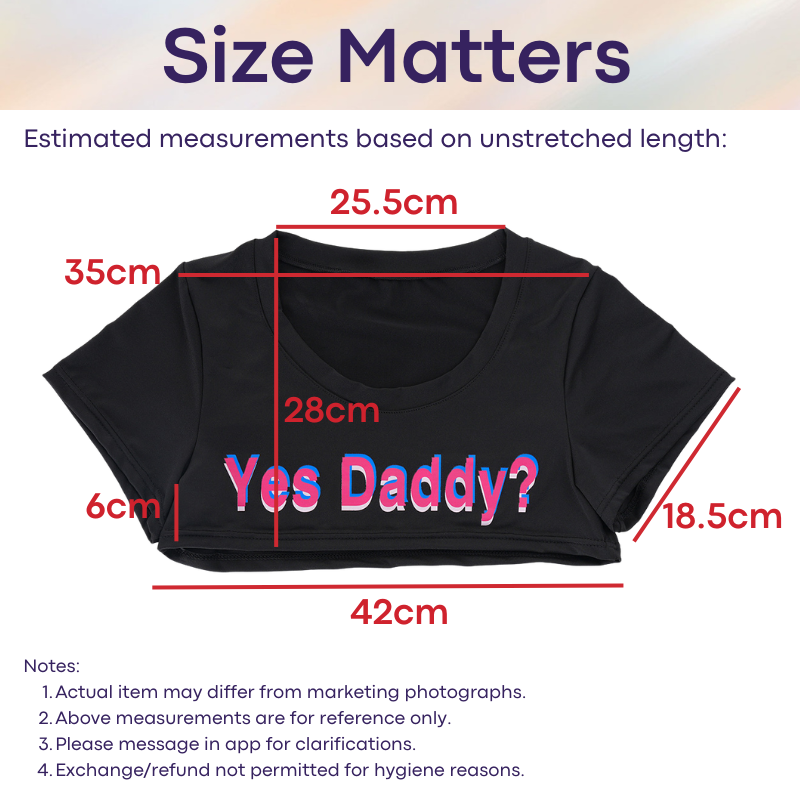 Men's Tee: Polyester "Yes Daddy?" Printed Cropped Tee (CMC004)