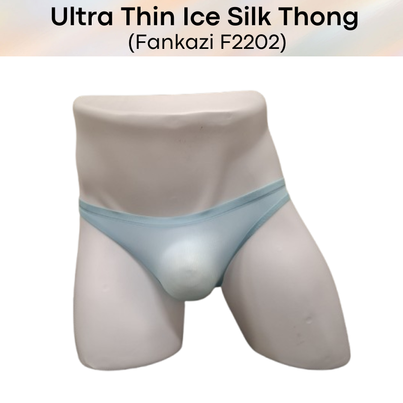 Men's Thong : Ice Silk Ultra Thin Underwear (Fankazi F2202)