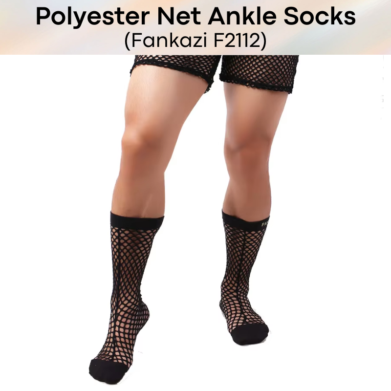 Men's Socks: Polyester Net Ankle Socks (F2112)