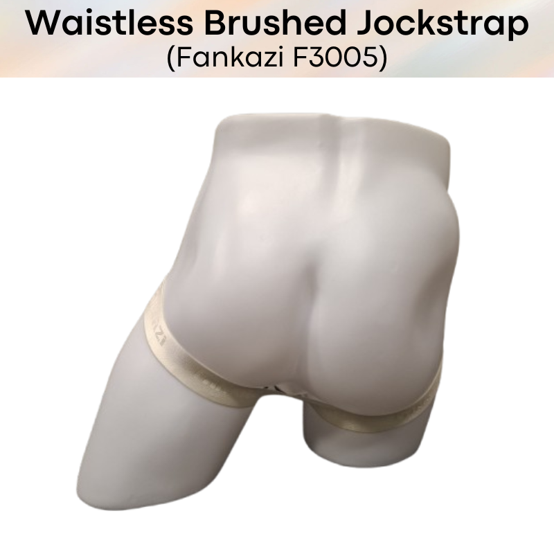 Men's Jockstrap: Nylon Metallic Brushed Waistless Jockstrap Underwear (F3005)