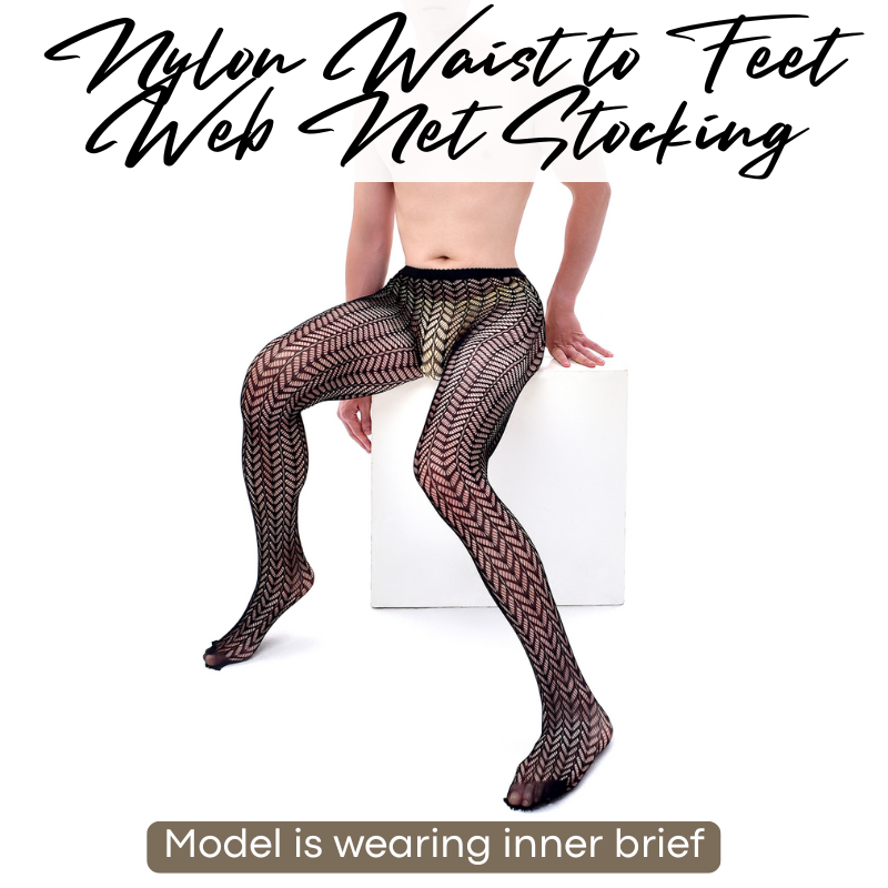 Men's Stocking: Nylon Web Net Waist to Feet Body Stocking (CMK028)