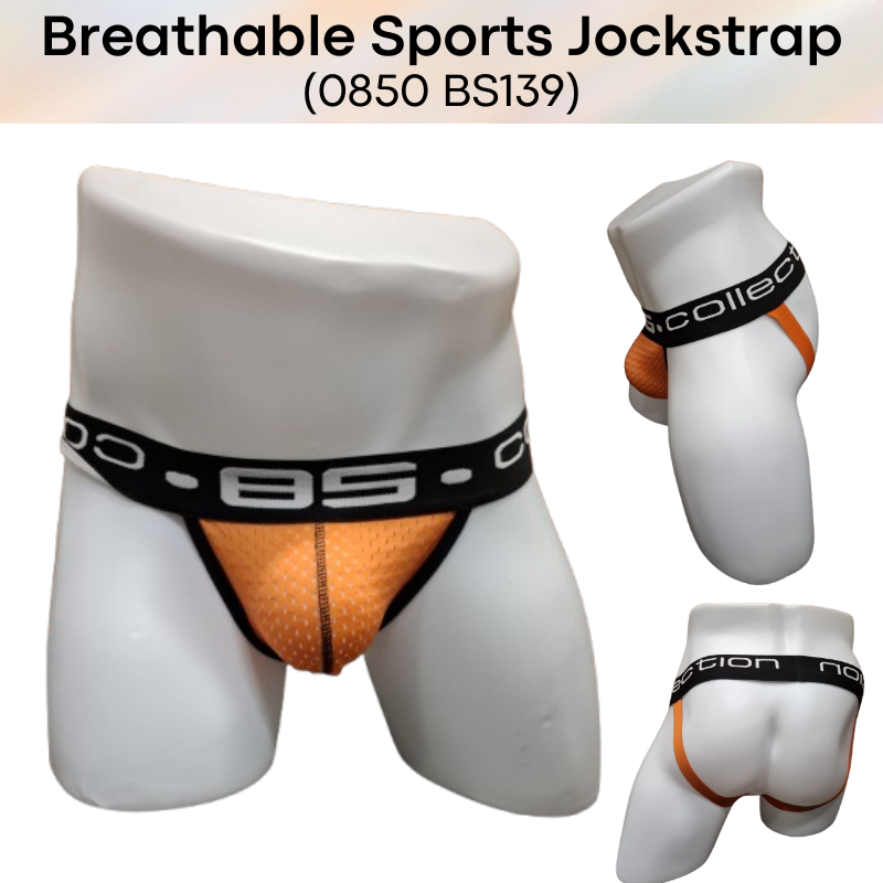 Men's Jockstrap: Nylon Perforated Sports Jockstrap with Spandex Waistband (BS139)