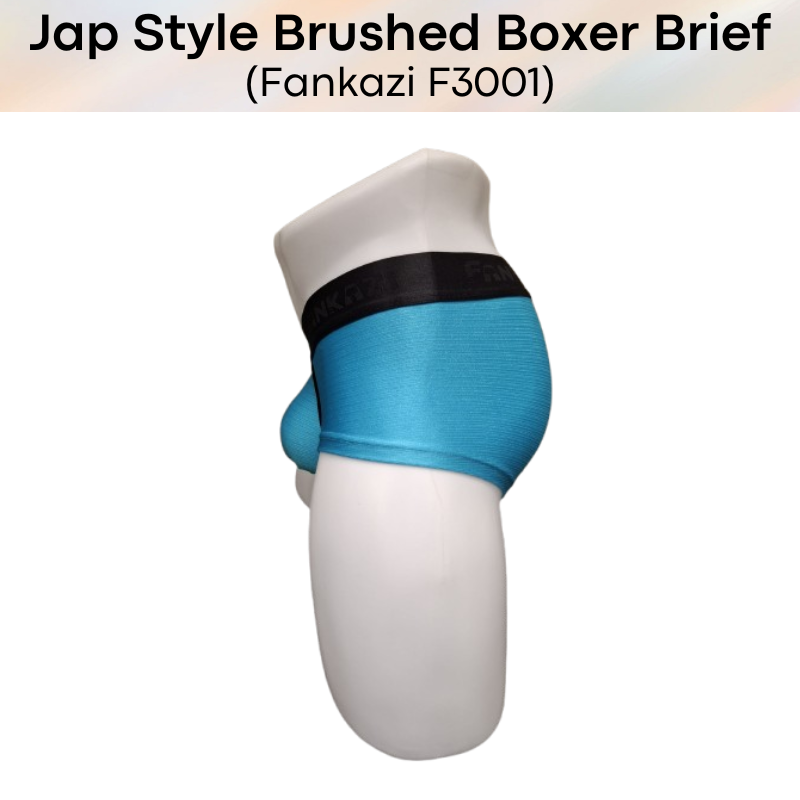 Men's Boxer: Polyester Jap Style Metallic Brushed Boxer Brief Underwear (F3001)