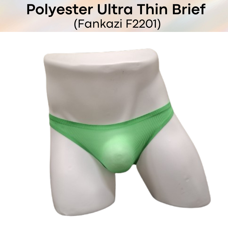 Men's Brief: Polyester Ice Silk Ultra Thin No Line Brief Underwear Underwear (F2201)