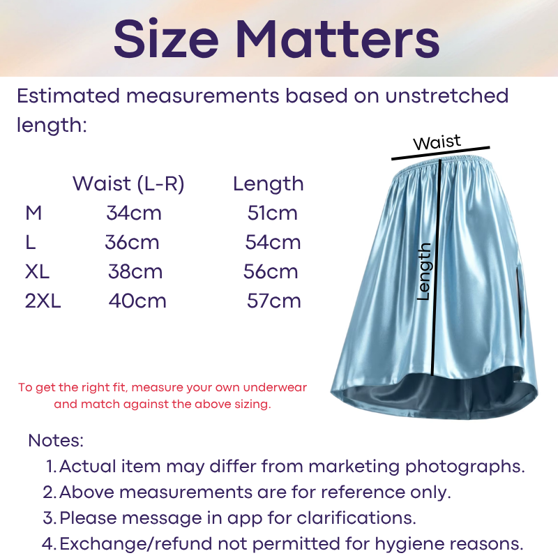 Men's Loungewear: Nylon Satin Ice Silk Home Man Skirt (AD419)