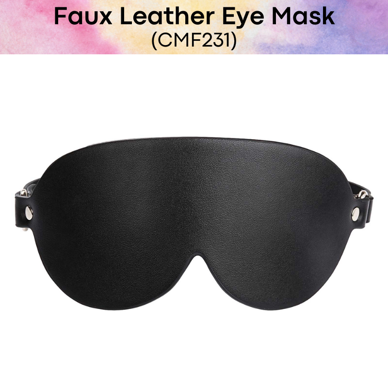 Men's Adult Toy: Roleplay PU Faux Leather Eye Mask with Belt Loop (CMF231)
