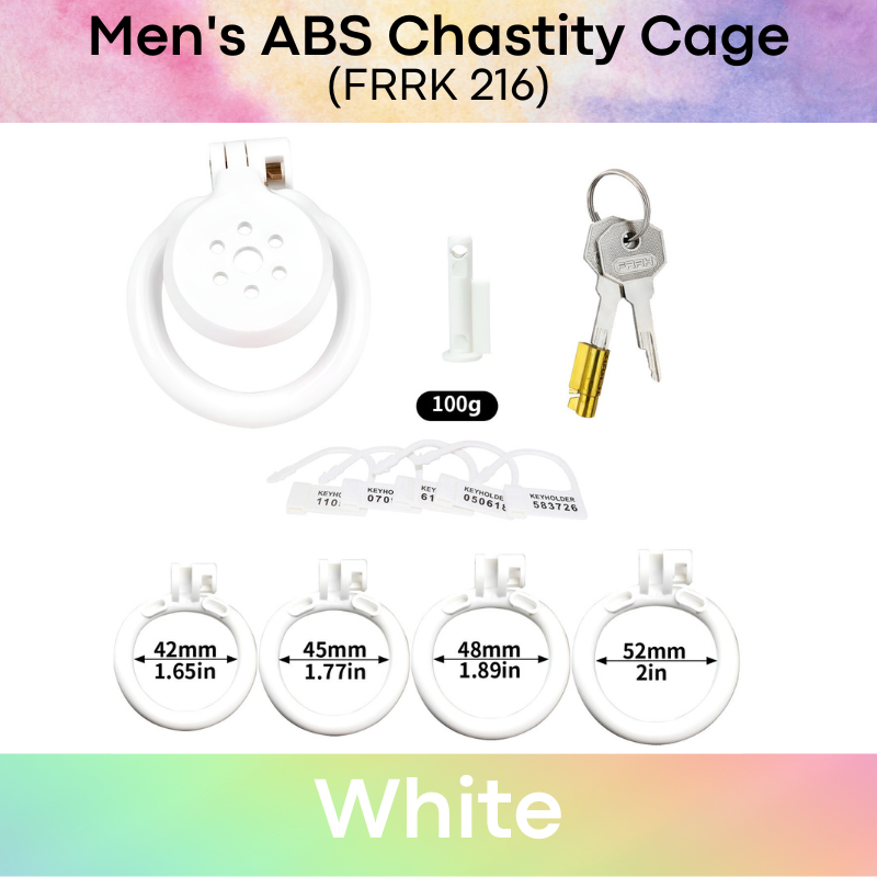 Adult Toy : Men's ABS Plastic Flat Chastity Cage (FRRK216)