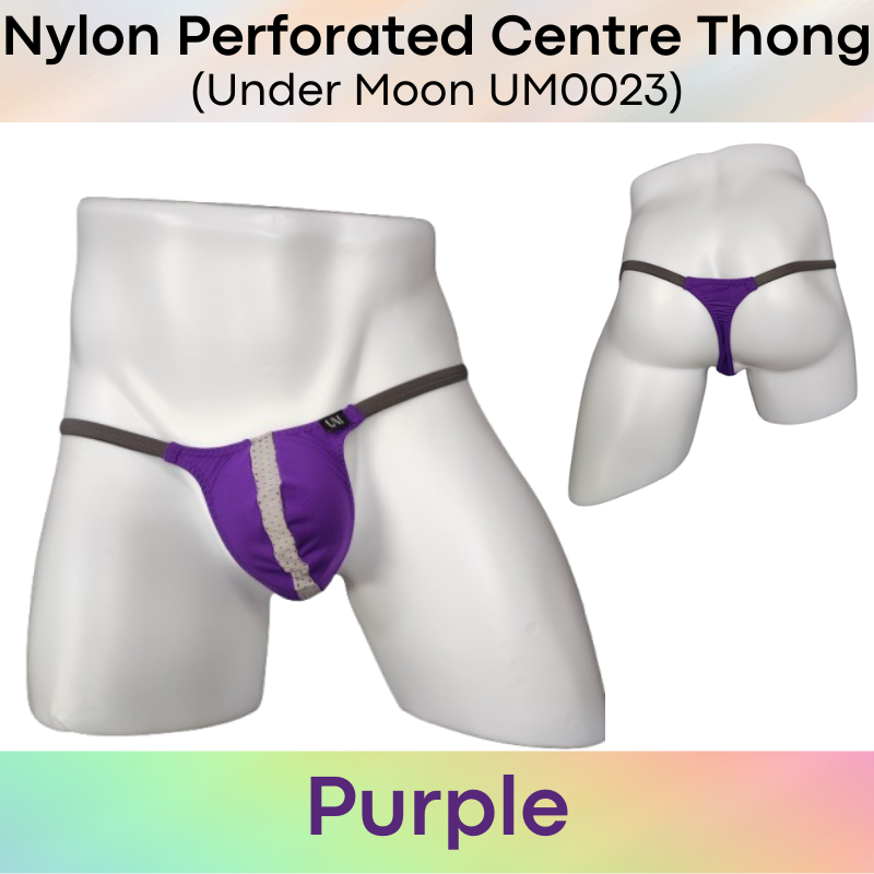 Men's Thong : Nylon Thong with Perforated Centre Underwear (UM0023)