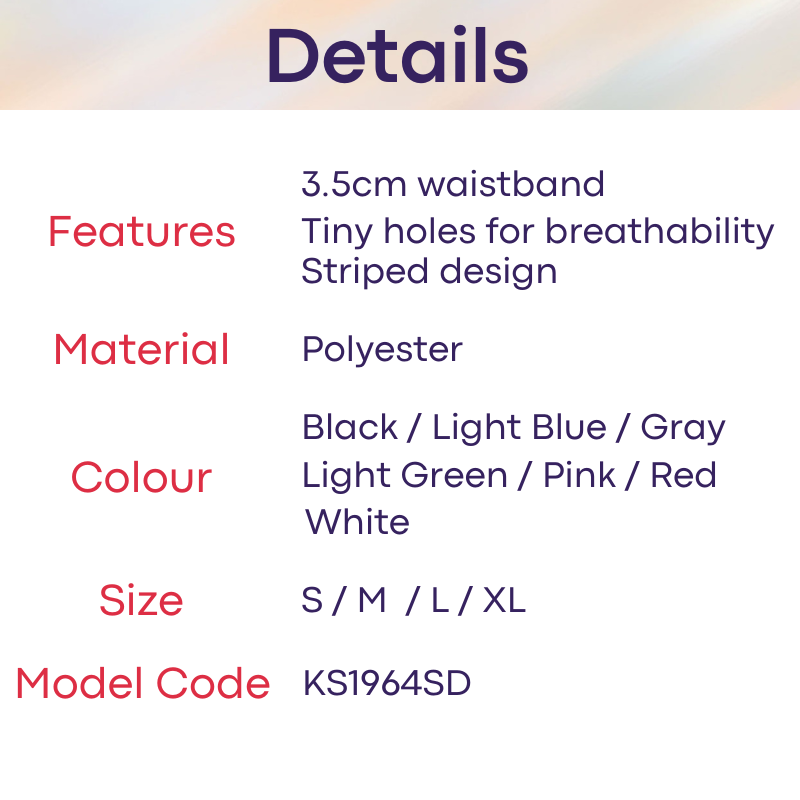 Men's Jockstrap: Polyester Tiny Perforated Striped Jockstrap Underwear (KS1964SD)