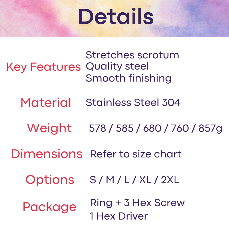 Adult Toy: Men's Stainless Steel 304 Scrotum Weight (FRRK294)
