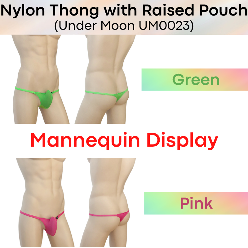 Men's Thong : Nylon Thong with Raised 3D Pouch (Under Moon UM0050)