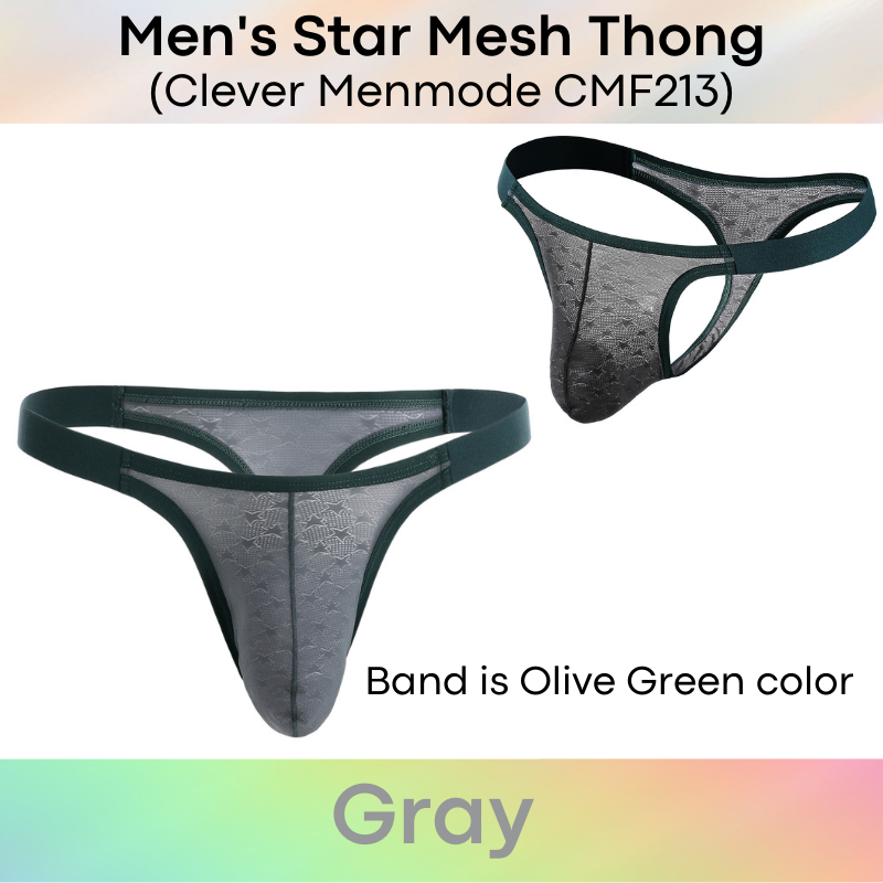 Men's Thong : Star Mesh Thong Underwear (Clever Menmode CMF213)