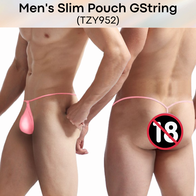 Men's GString : Ice Silk Slim Pouch GString Underwear (TZY952)