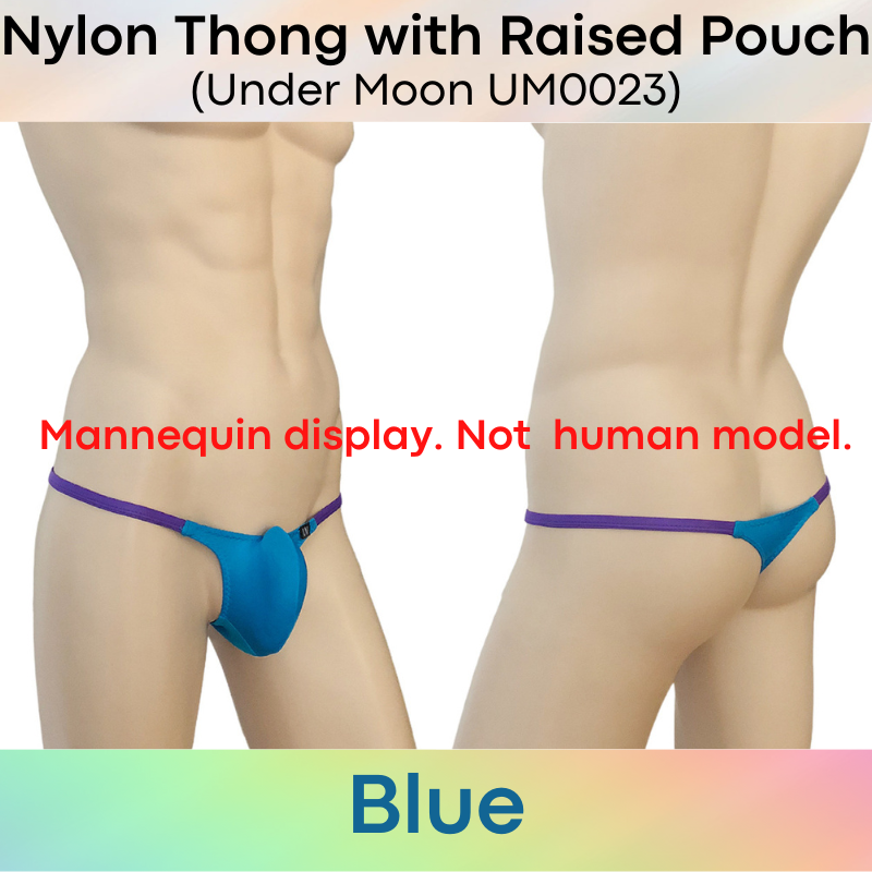 Men's Thong : Nylon Thong with Raised 3D Pouch (Under Moon UM0050)