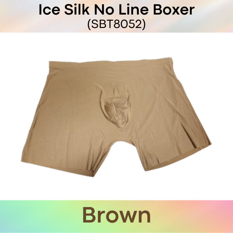 Men's Boxer: Nylon Ice Silk No Line Boxer Trunks Underwear (SBT8052)