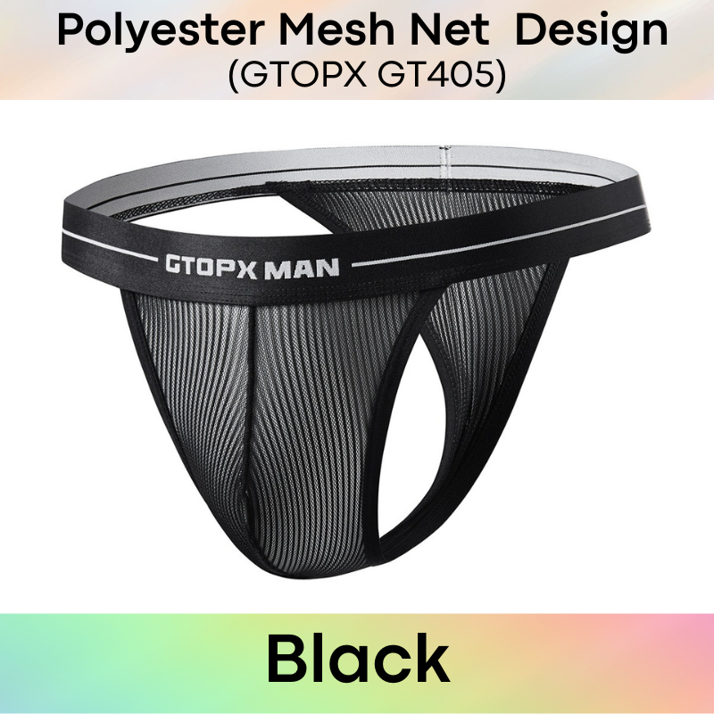 Men's Thong : Polyester Mesh Net Design, Ice Silk Thong (GTOPX GT405)