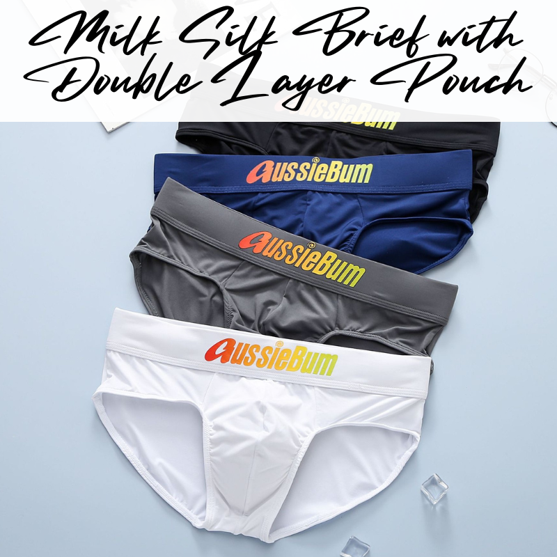 Men's Brief : Milk Silk Brief with Double Layer Front Pouch (Aussiebum M345)