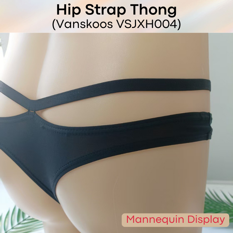 Men's Thong: Partial Mesh Pouch with Hip Strap Thong Underwear (VSJXH004)