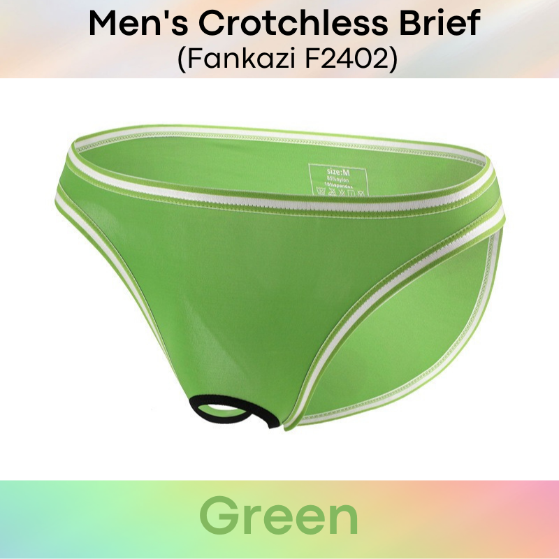 Men's Brief : Crotchless Full Back Underwear (Fankazi F2402)