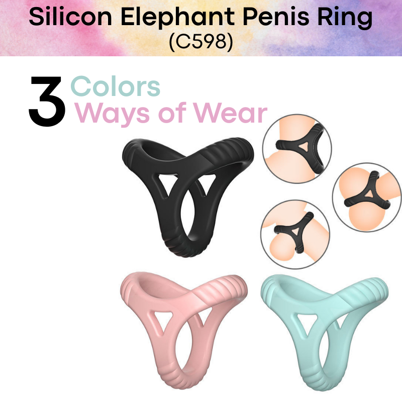 Men's Adult Toy: Silicon Penis Ring with 3-Point Pressure Contact Large (C598)