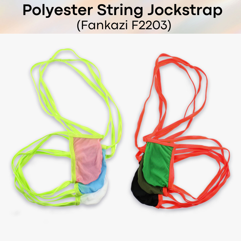 Men's Jockstrap: Polyester String Band Jockstrap with Lined Pouch Jockstrap Underwear (F2203)