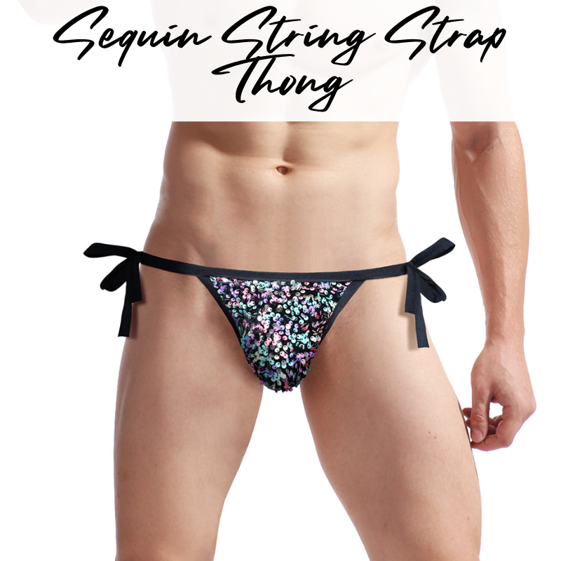Men's Thong: Sequin Strap Thong with side String Side (TZY1456)