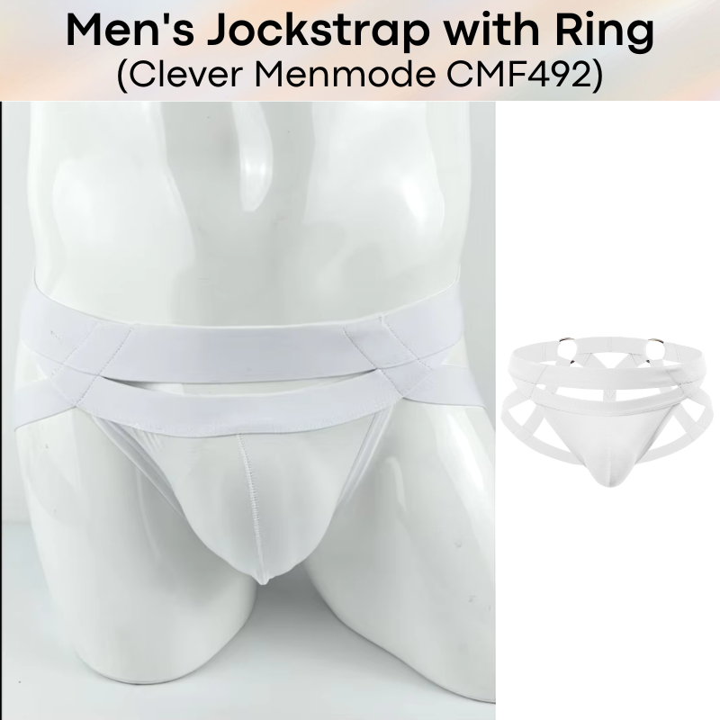 Men's Jockstrap : Double Cross with Metal Ring Underwear (Clever Menmode CMF492)