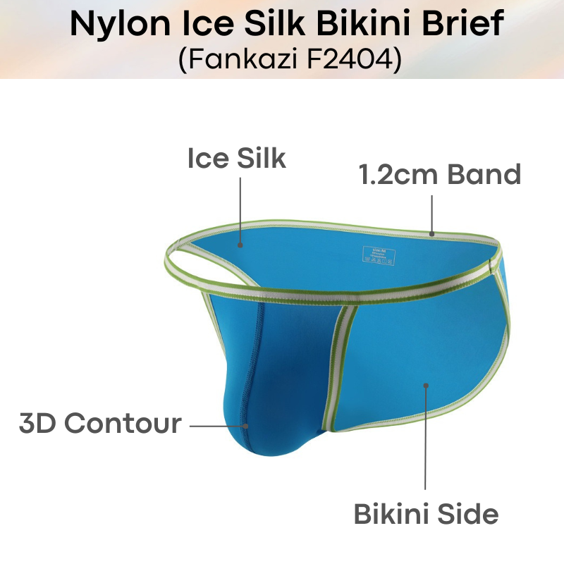Men's Brief: Nylon Ice Silk Bikini Brief (F2404)