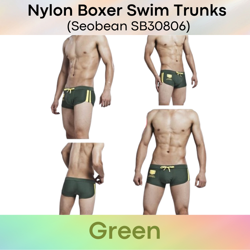 Men's Swimwear: Nylon Low Rise Boxer Swim Trunk with Drawstring (SB30806)