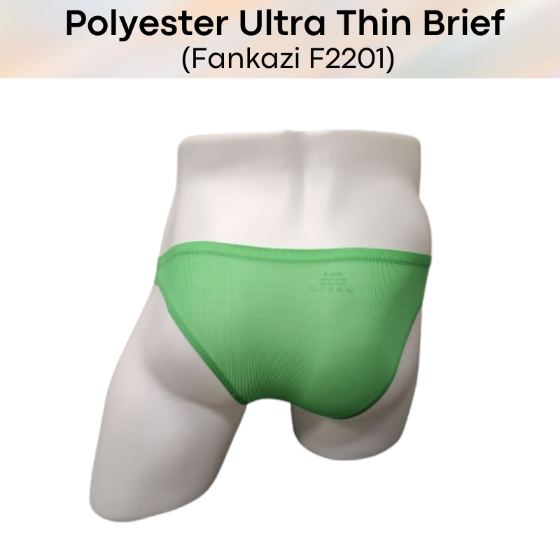 Men's Brief: Polyester Ice Silk Ultra Thin No Line Brief Underwear Underwear (F2201)