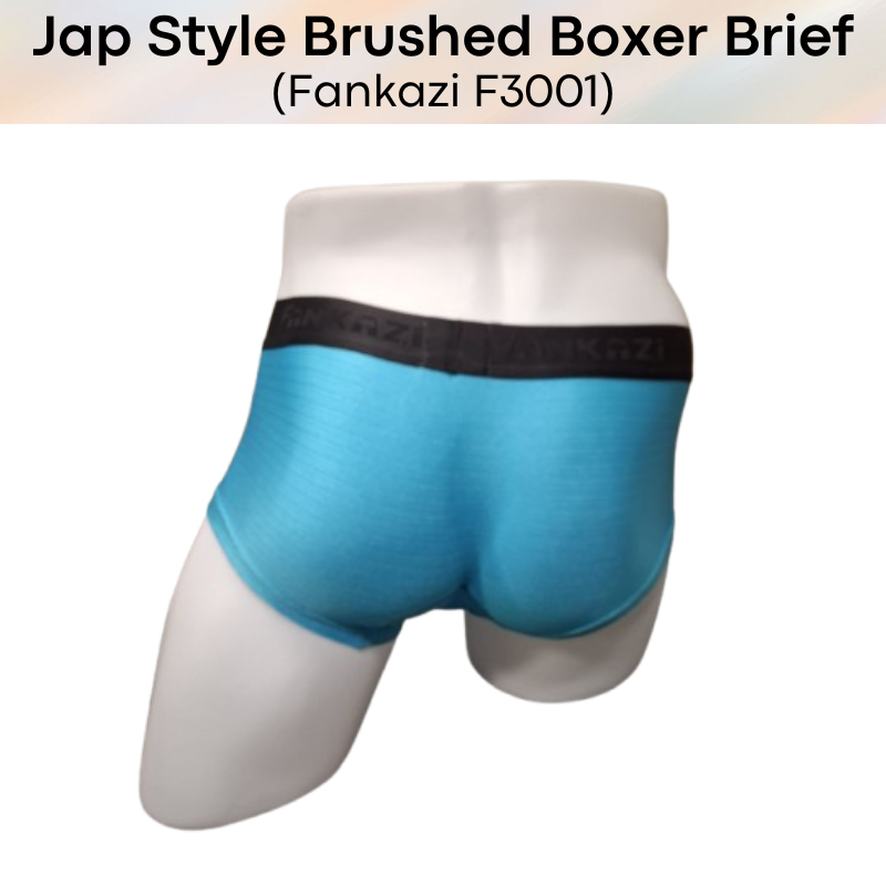 Men's Boxer: Polyester Jap Style Metallic Brushed Boxer Brief Underwear (F3001)