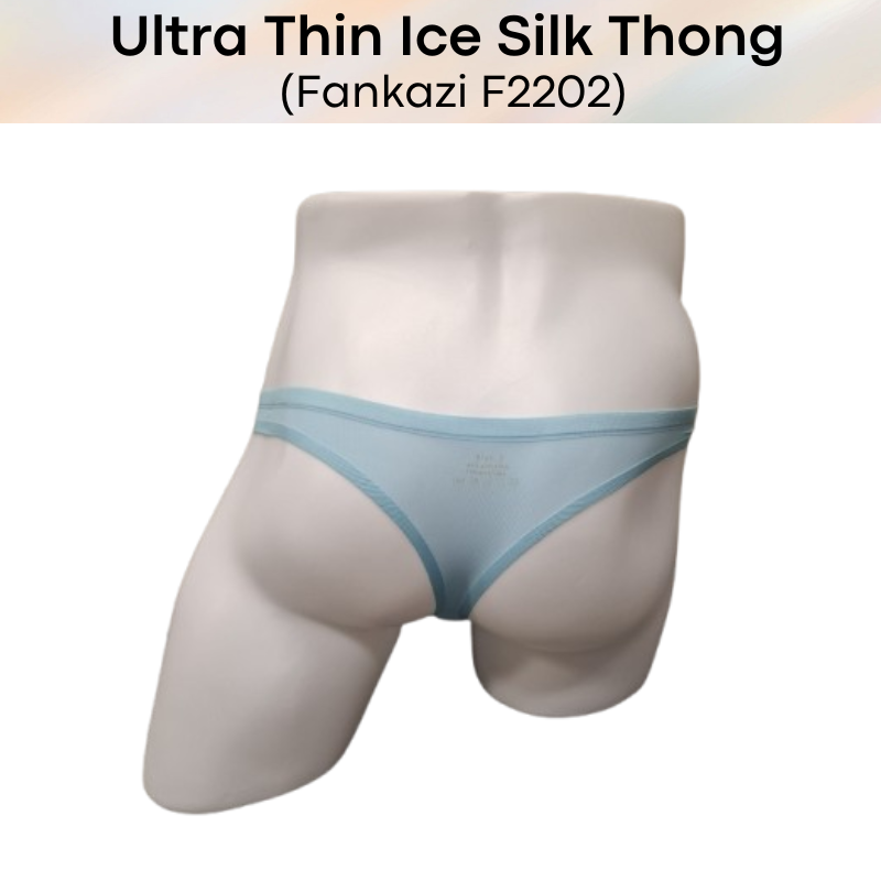Men's Thong : Ice Silk Ultra Thin Underwear (Fankazi F2202)