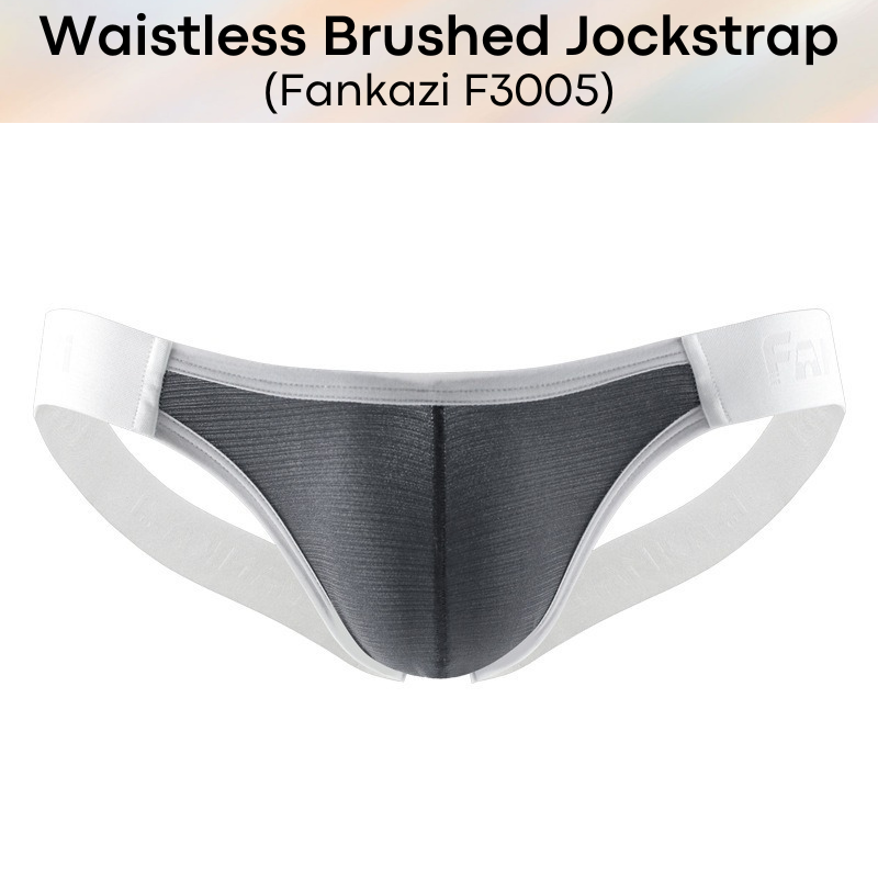 Men's Jockstrap: Nylon Metallic Brushed Waistless Jockstrap Underwear (F3005)