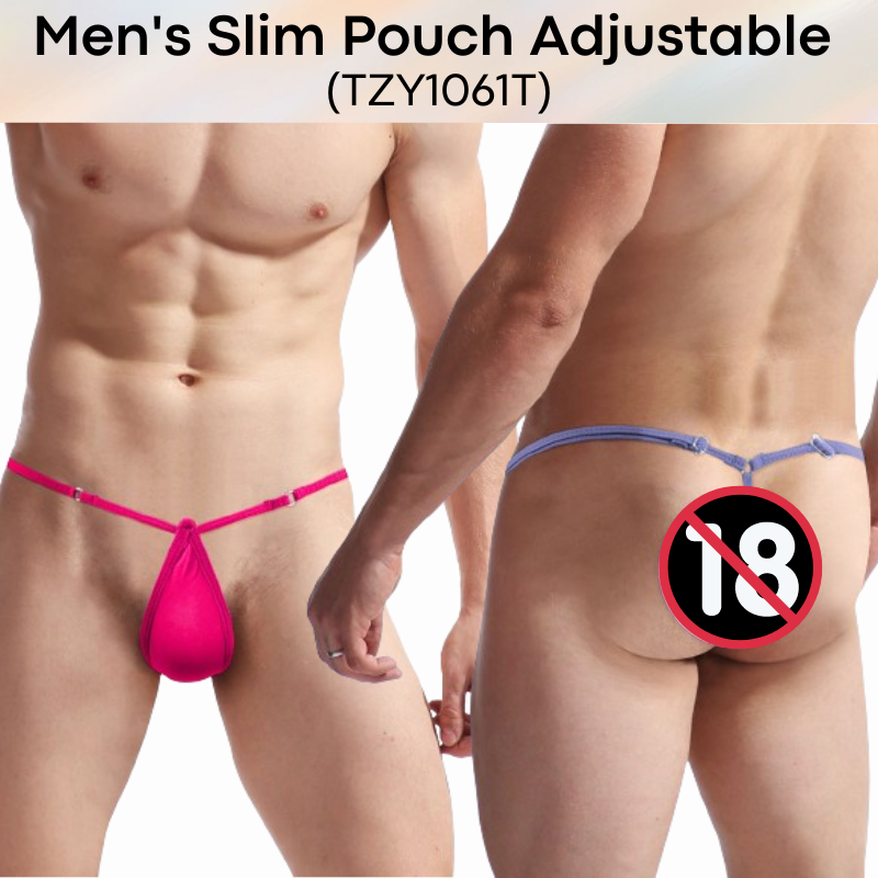 Men's GString : Slim Pouch with Adjustable Strap GString Underwear  (TZY1061T)