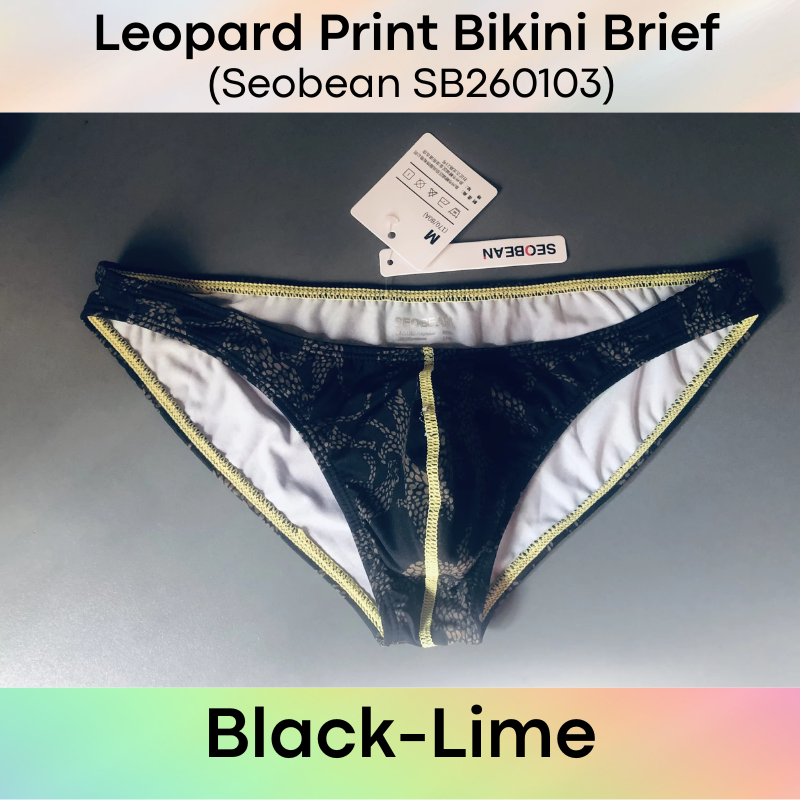 Men's Brief: Leopard Print Low Rise Bikini Brief (SB260103)