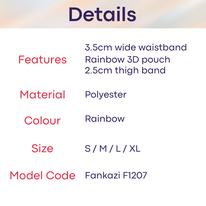 Men's Jockstrap: Polyester Rainbow Jockstrap Underwear (F1207)