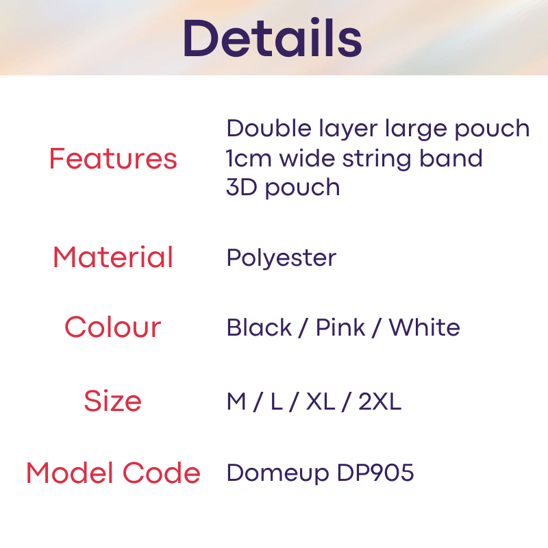 Mens GString: Polyester Double Layer Large Front Pouch GString Underwear (DP905)