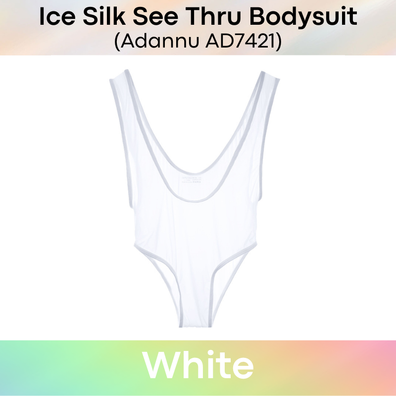 Men's Bodysuit: Nylon Ice Silk Sheer See Through Slim Fit Bodysuit (AD7421)