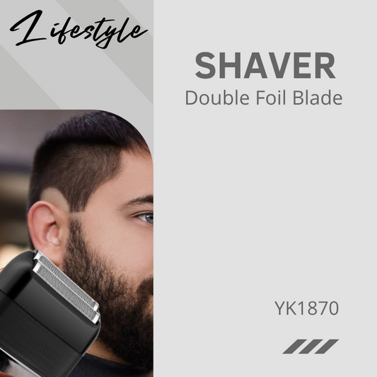 Men's Lifestyle: Rechargeable Portable Home/Travel Twin Foil Shaver (YK1870)