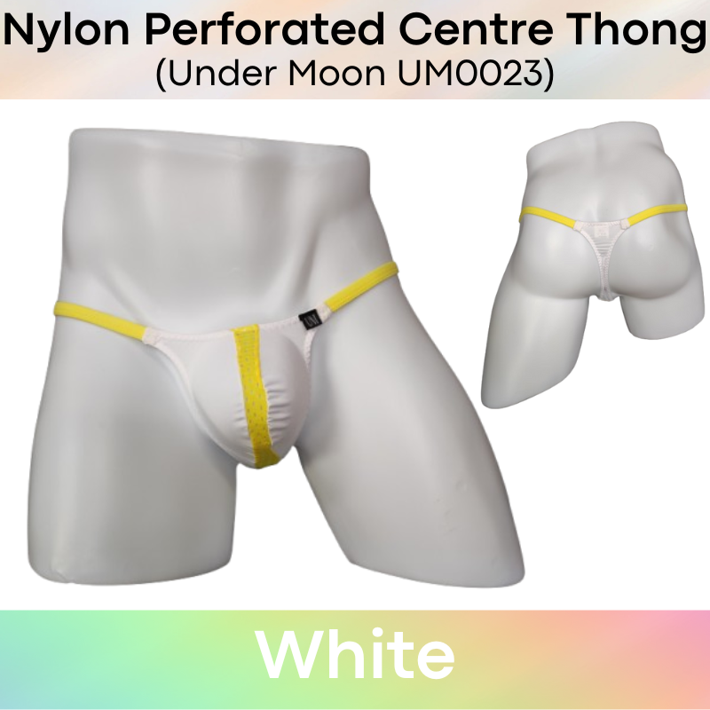 Men's Thong : Nylon Thong with Perforated Centre Underwear (UM0023)