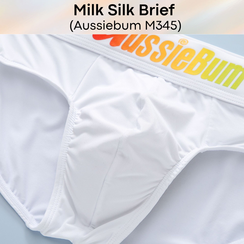 Men's Brief : Milk Silk Brief with Double Layer Front Pouch (Aussiebum M345)