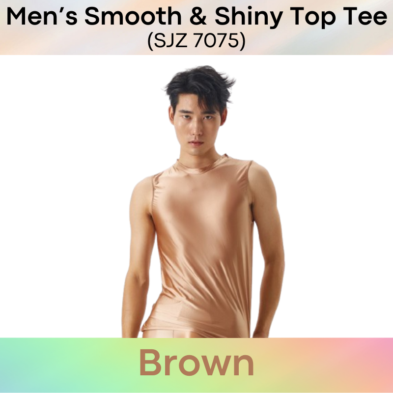 Men's Tee : Silky Smooth Tight Fit Sleeveless Round Neck Tee (SJZ 7075)