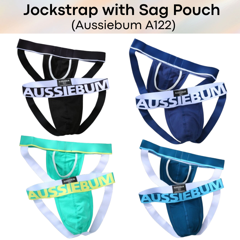 Men's Jockstrap: Cotton Jockstrap with Sag Pouch (A122)