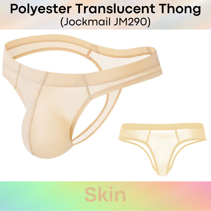 Men's Thong : Polyester Semi Translucent Thong Underwear (Jockmail JM290)