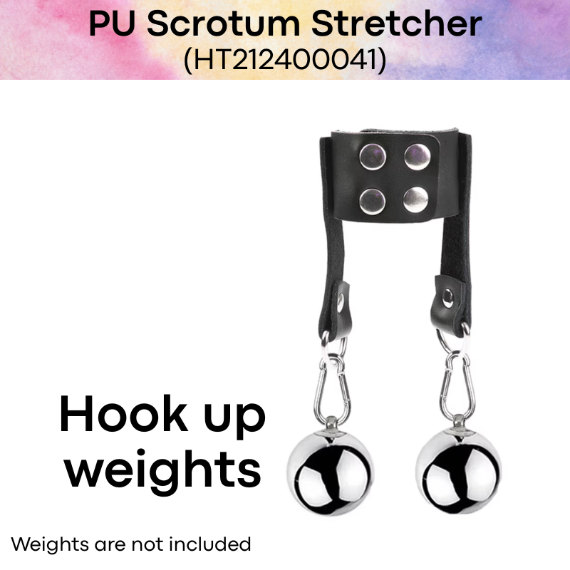 Adult Toy: PU Scrotum Stretcher with Weights Loops (HT212400041)