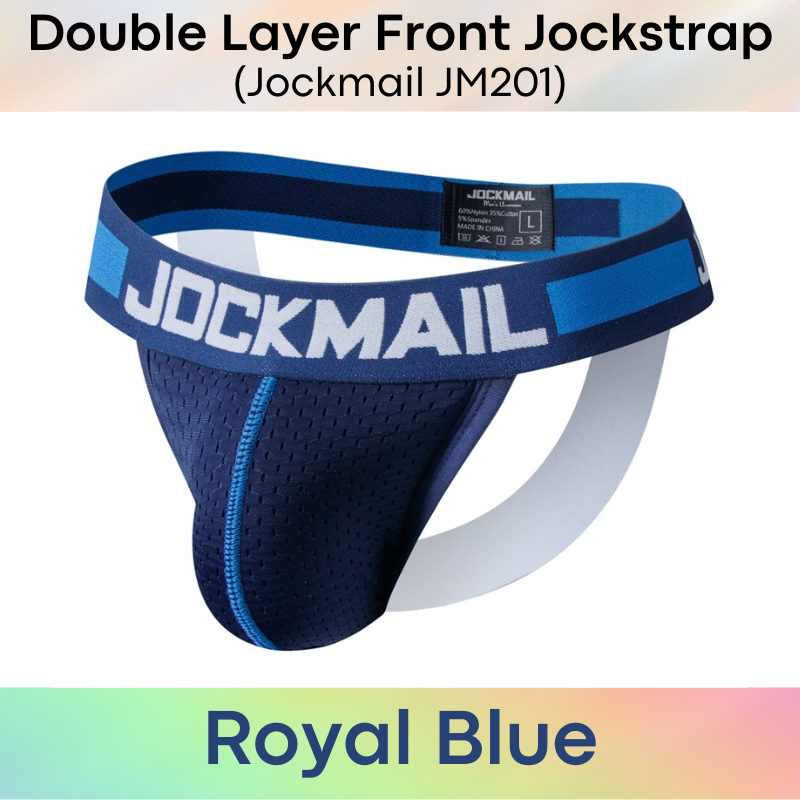 Men's Jockstrap: Double Layer Mesh Sports Jockstrap with Wide Waistband (JM201)